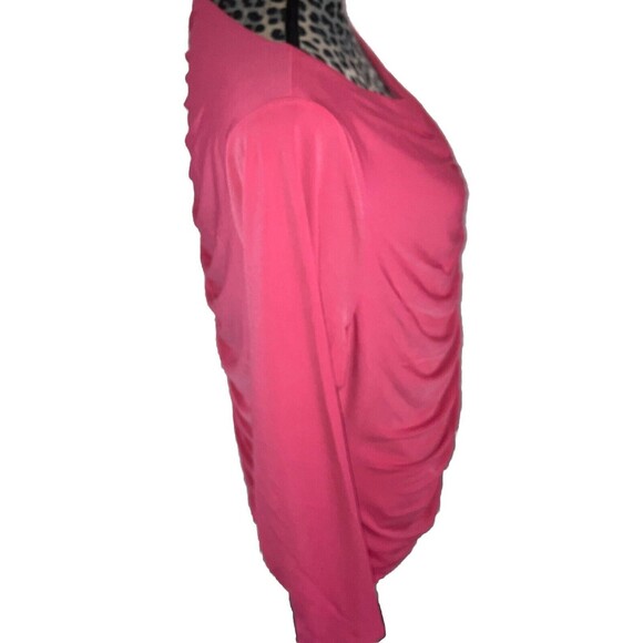 J Crew Blouse XXL Hot Pink Barbie Core Gathered Front Long Sleeve Barbiecore 2XL - Picture 3 of 5